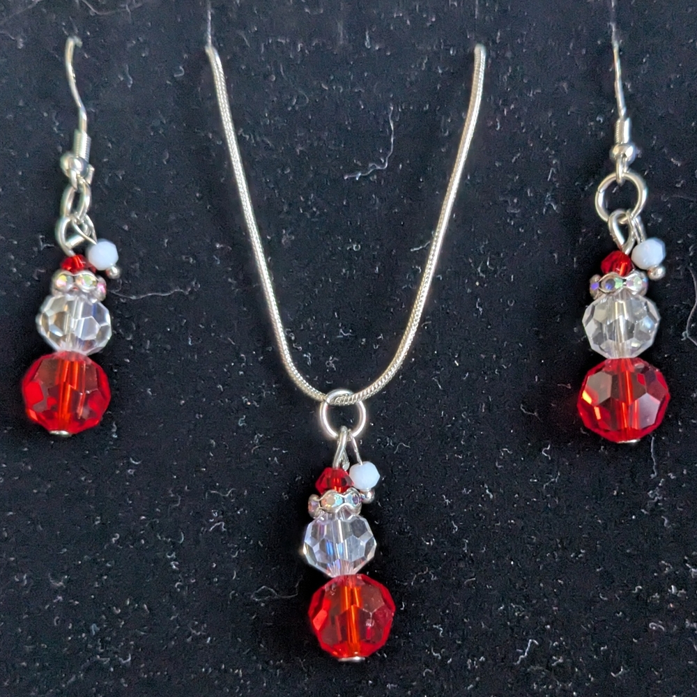 4 Piece Santa Jewelry Set Radiant Red and 925 Silver! NWT